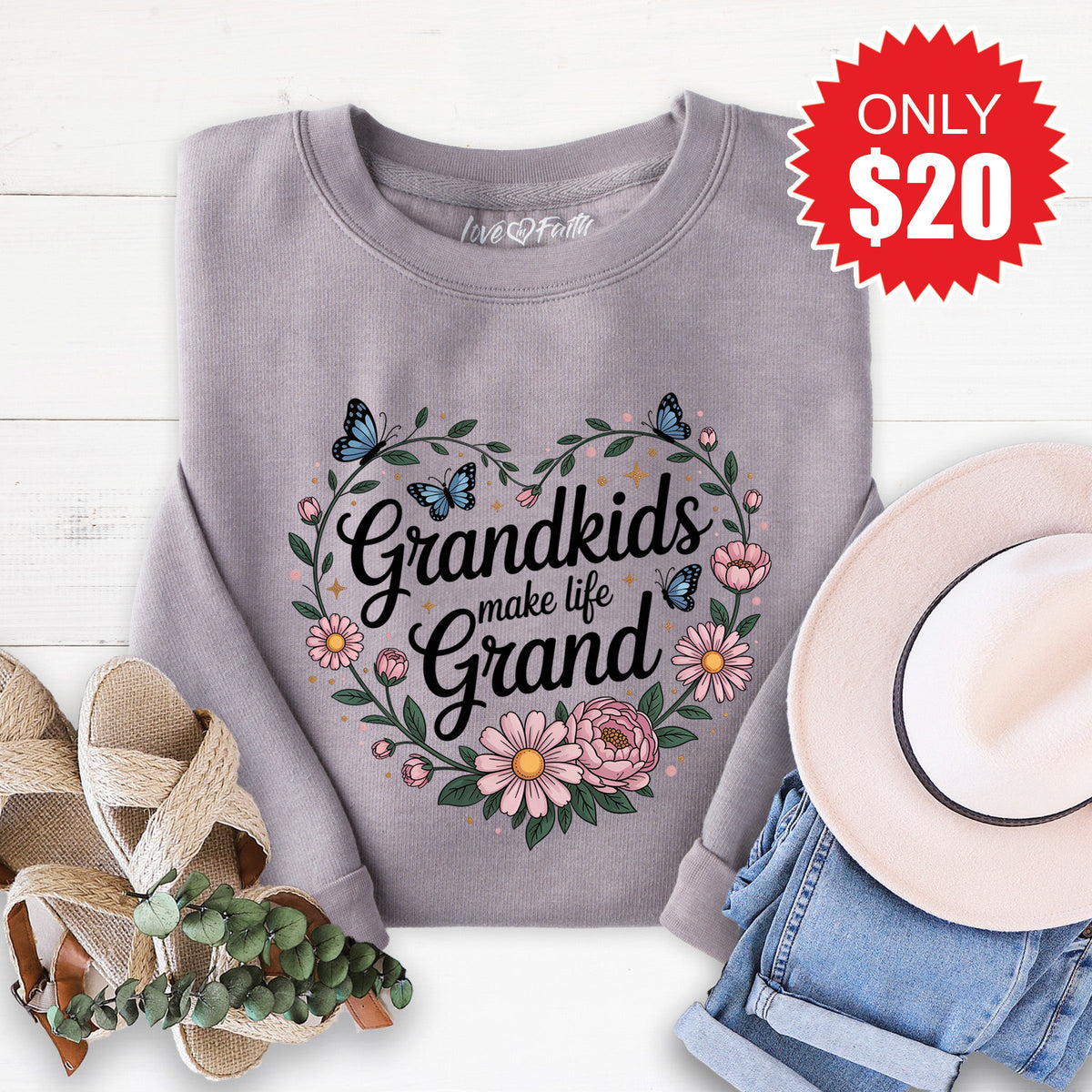 Grandkids Make Life Grand Sweatshirt - Heather Storm - 20 product image 1