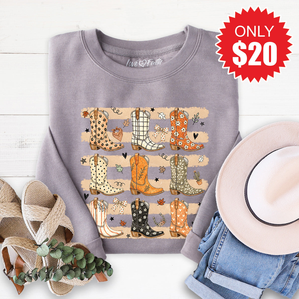 Fall Boots Sweatshirt - Heather Storm - 20 product image 1