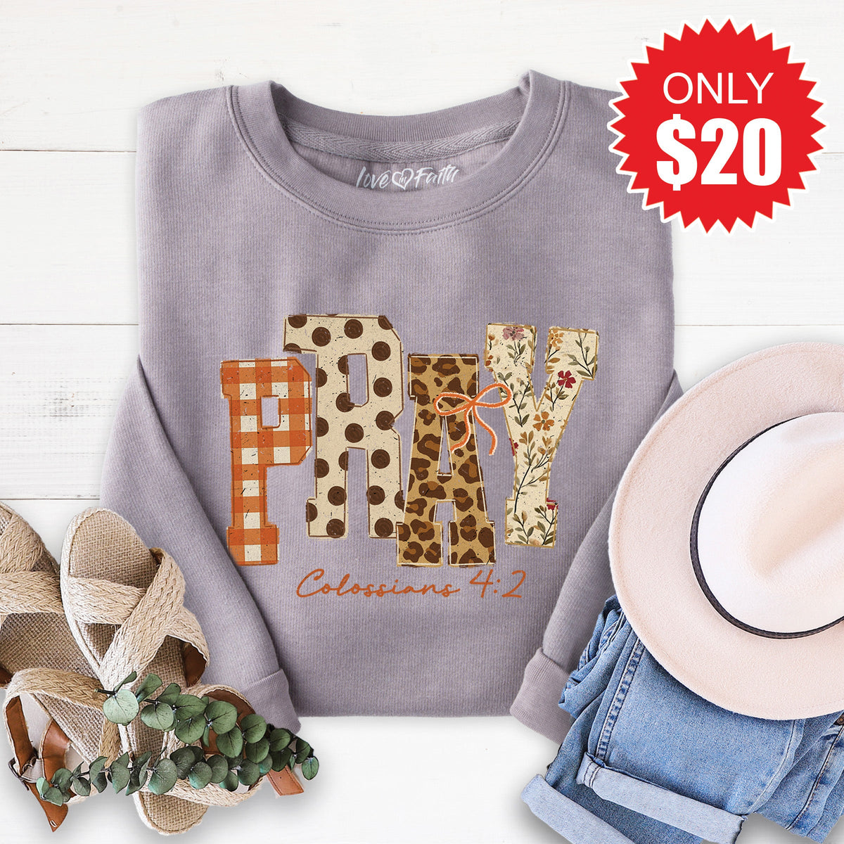Pray Sweatshirt - Heather Storm - 20 product image 1