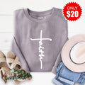 Faith Cross Sweatshirt - Heather Storm - 20 product image 1