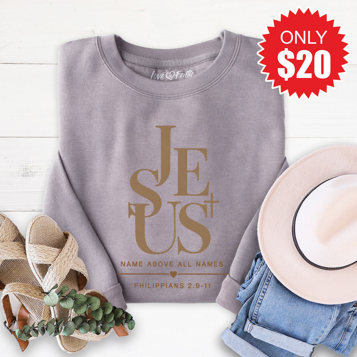 Jesus Sweatshirt - Heather Storm - 20 product image 1