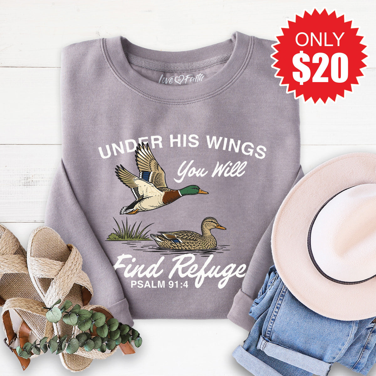 Under His Wings Sweatshirt - Heather Storm - 20 product image 1