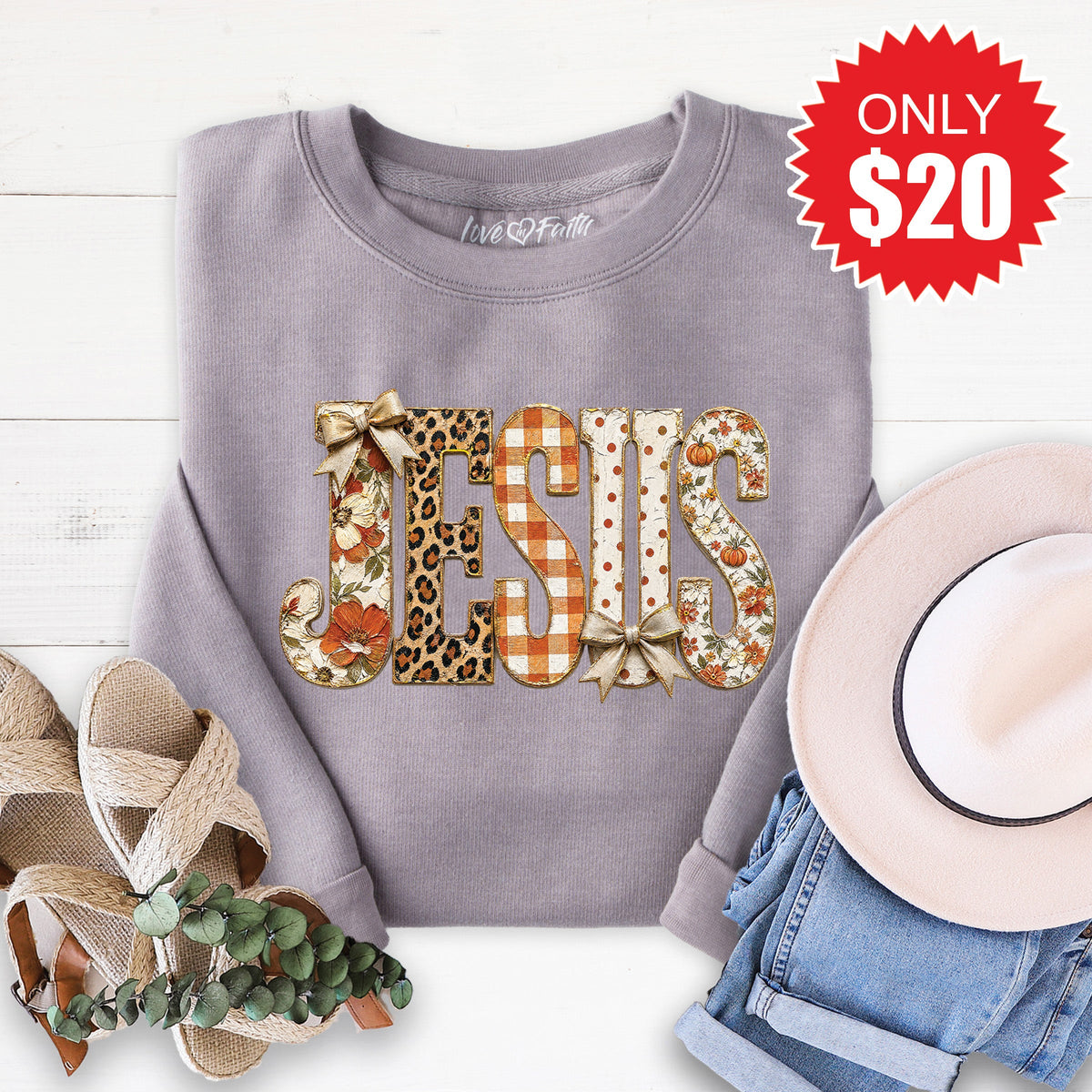 Jesus Sweatshirt - Heather Storm - 20 product image 1
