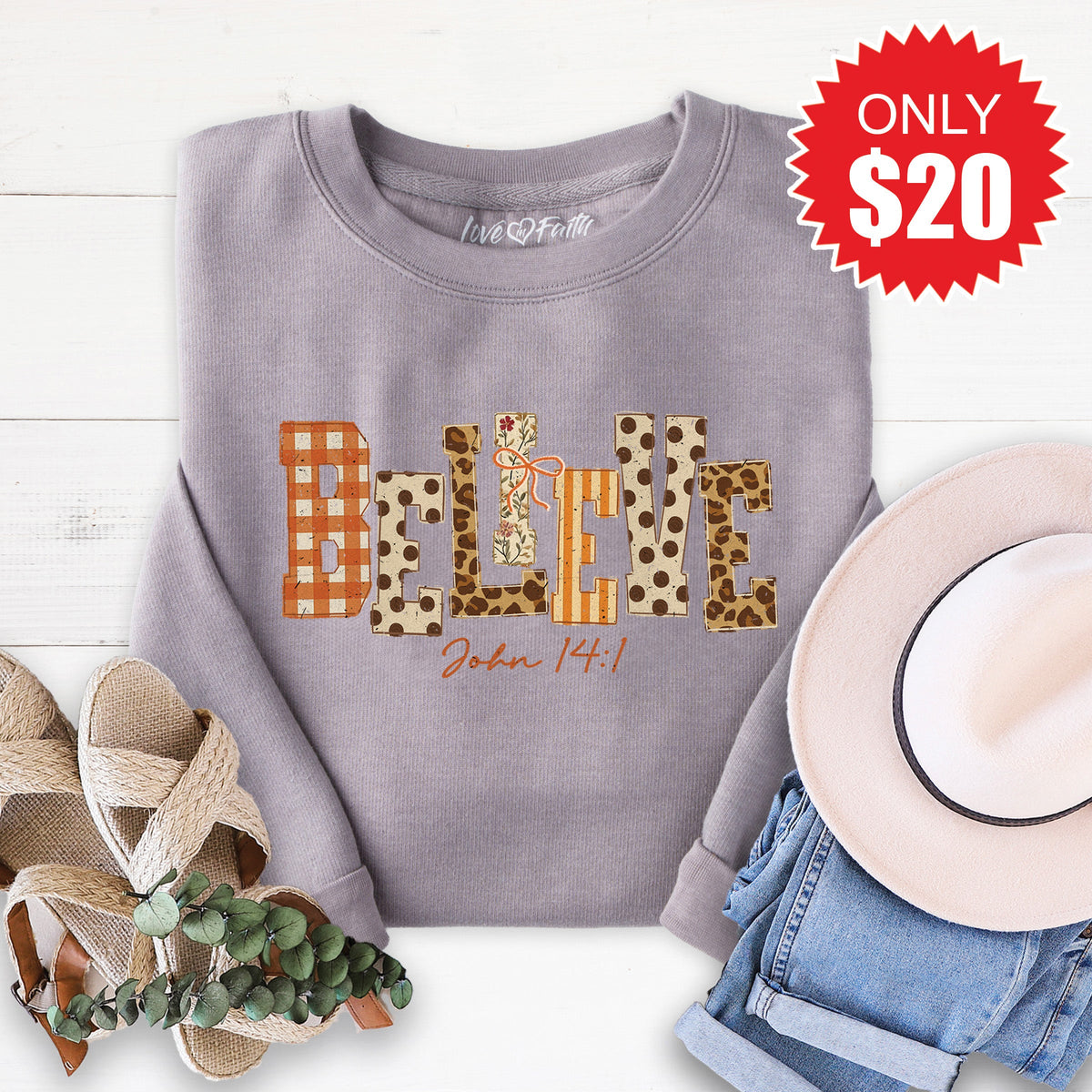 Believe Sweatshirt - Heather Storm - 20 product image 1