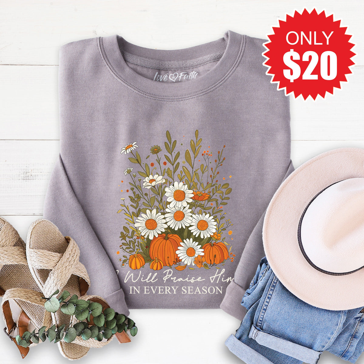 I Will Praise You Sweatshirt - Heather Storm - 20 product image 1