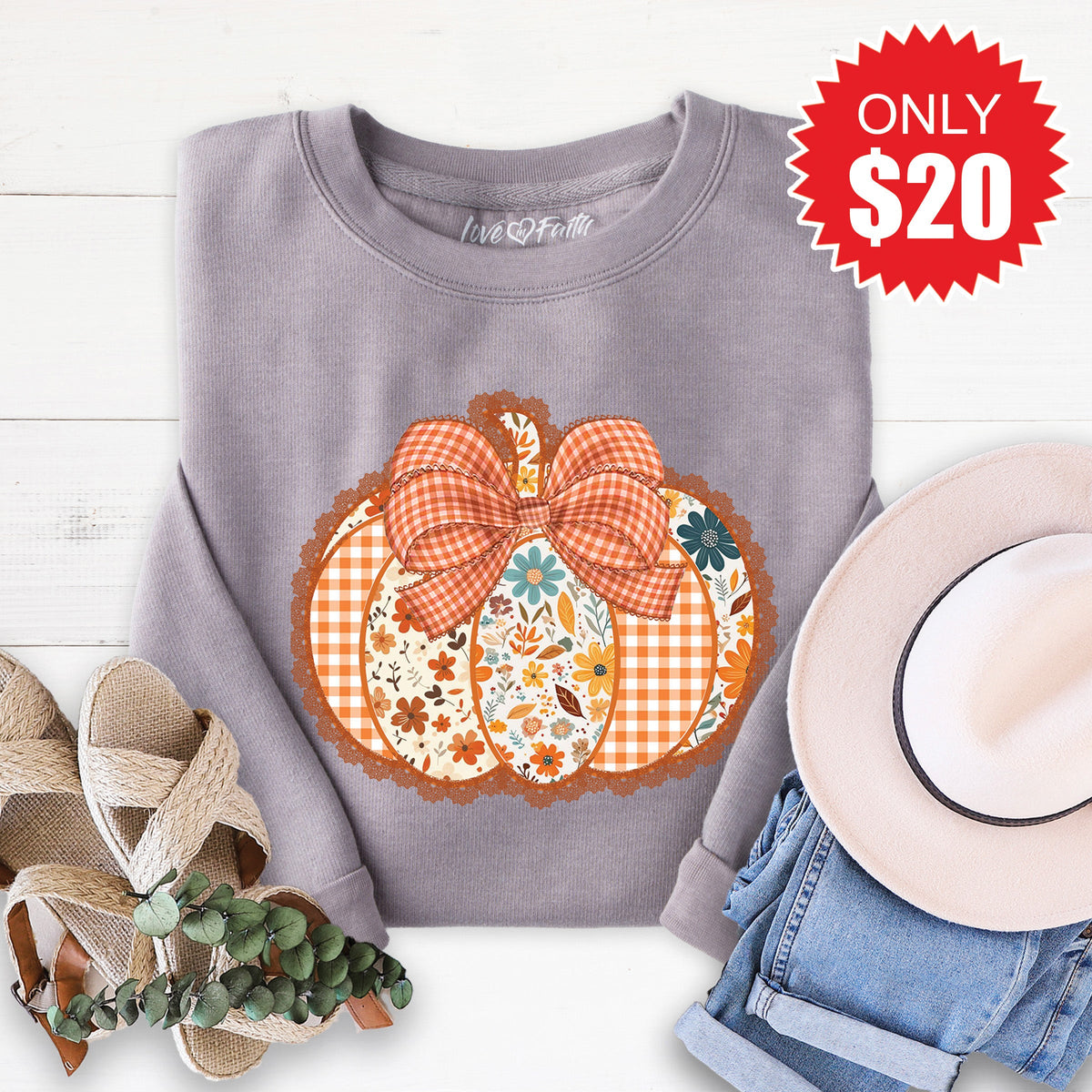 Pumpkin Sweatshirt - Heather Storm - 20 product image 1