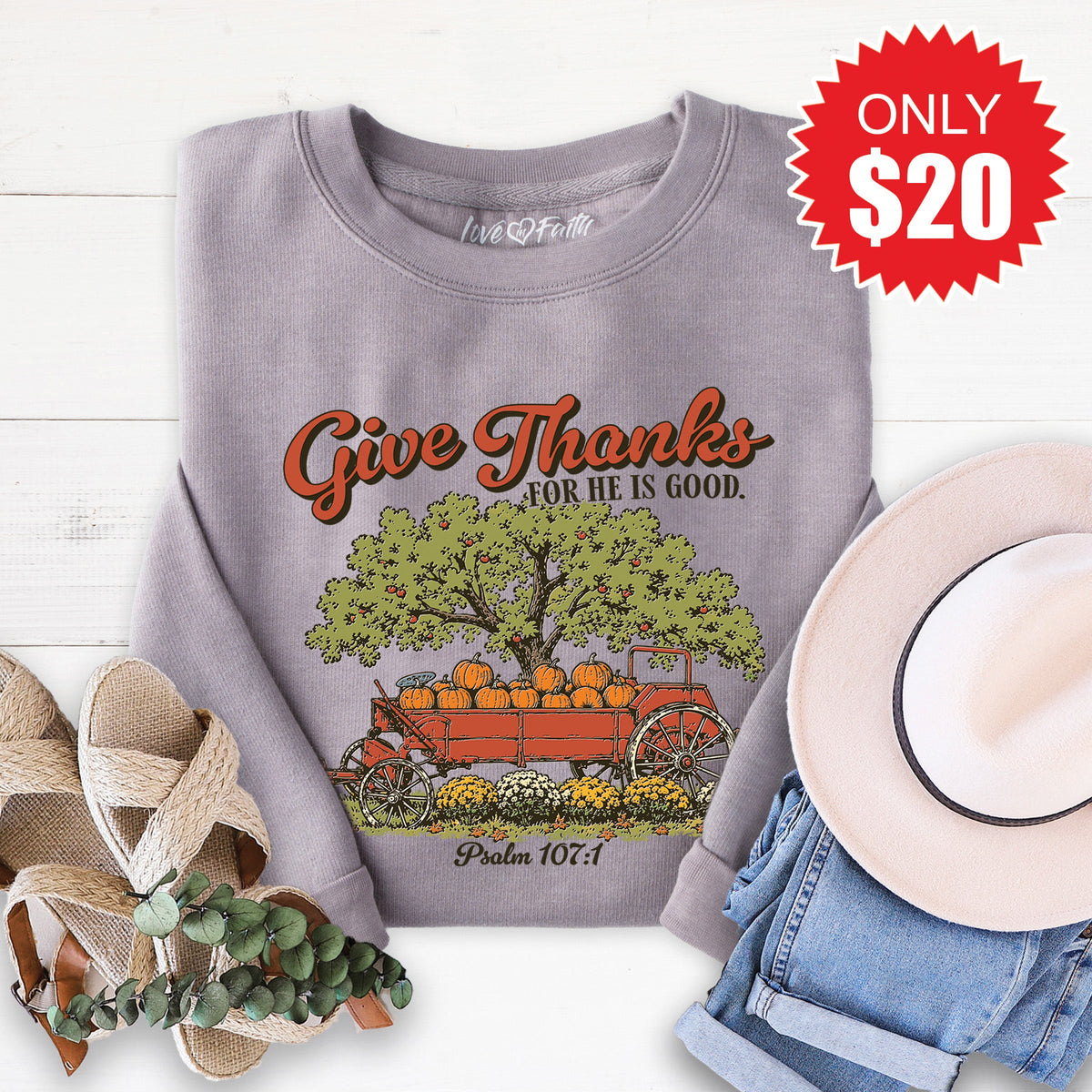 Give Thanks Sweatshirt - Heather Storm - 20 product image 1