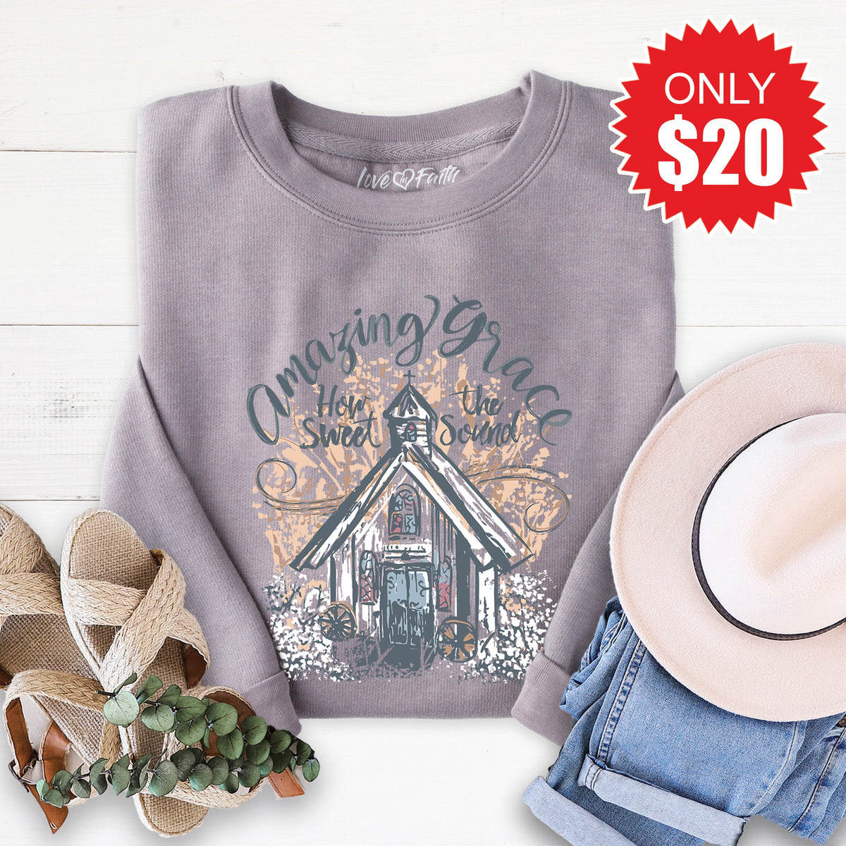 Amazing Grace Sweatshirt - Heather Storm - 20 product image 1