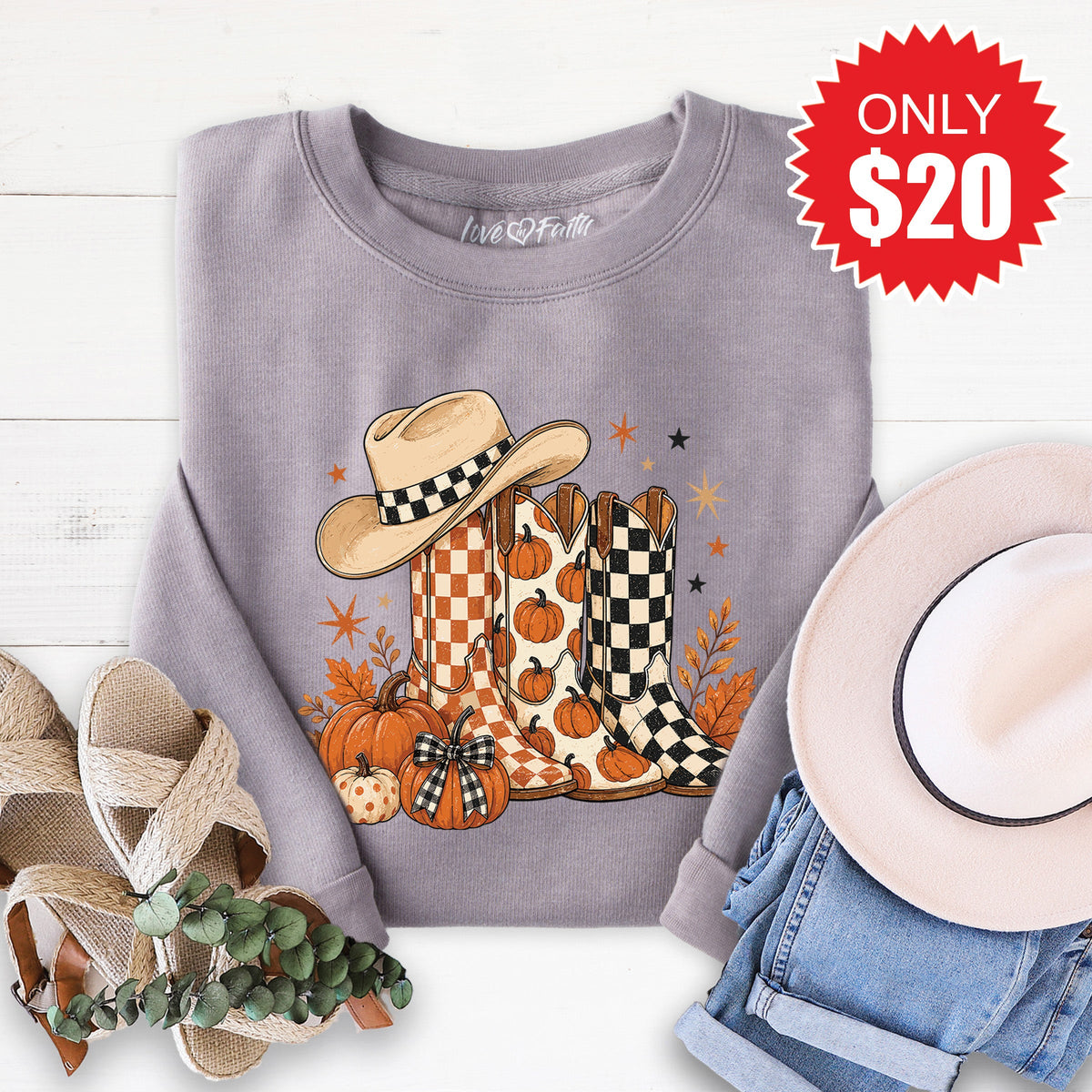 Fall Boots Sweatshirt - Heather Storm - 20 product image 1