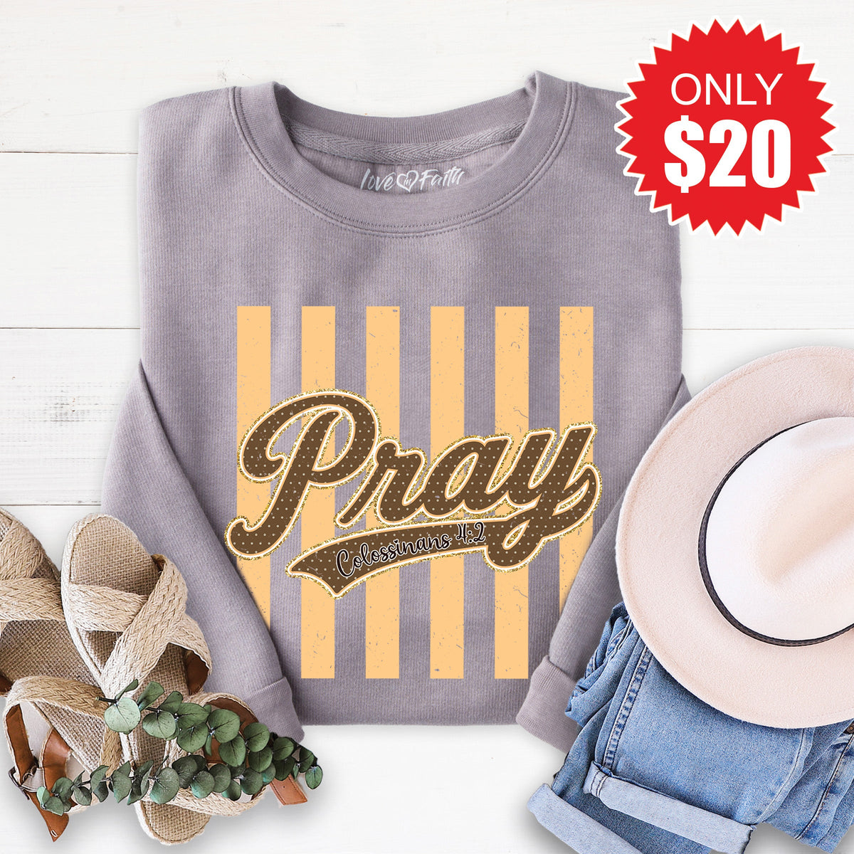 Pray Sweatshirt - Heather Storm - 20 product image 1