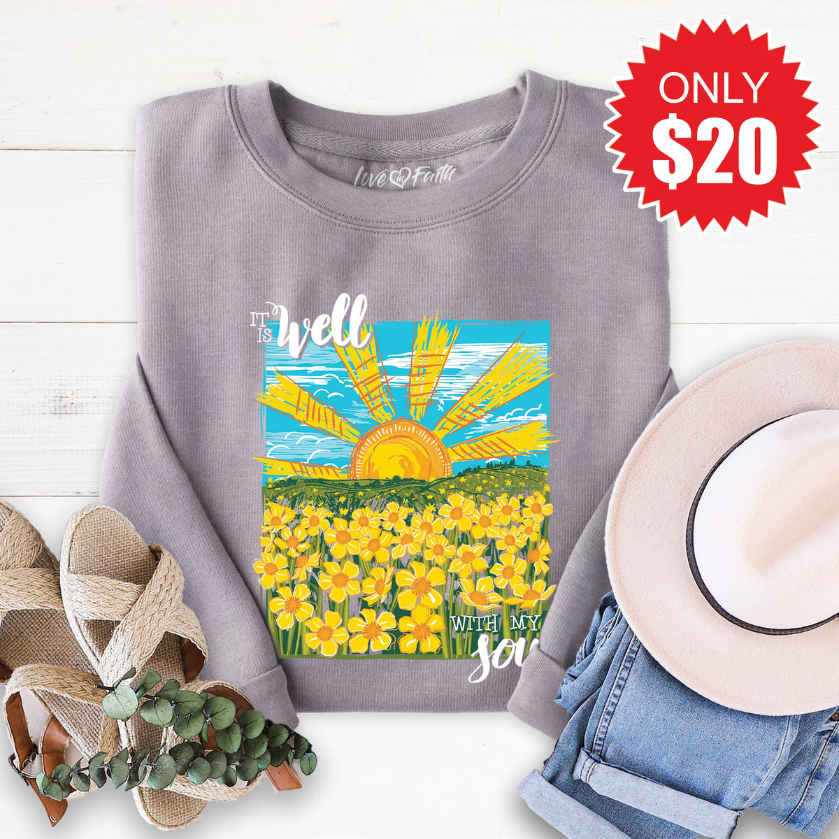 It Is Well Sweatshirt - Heather Storm - 20 product image 1
