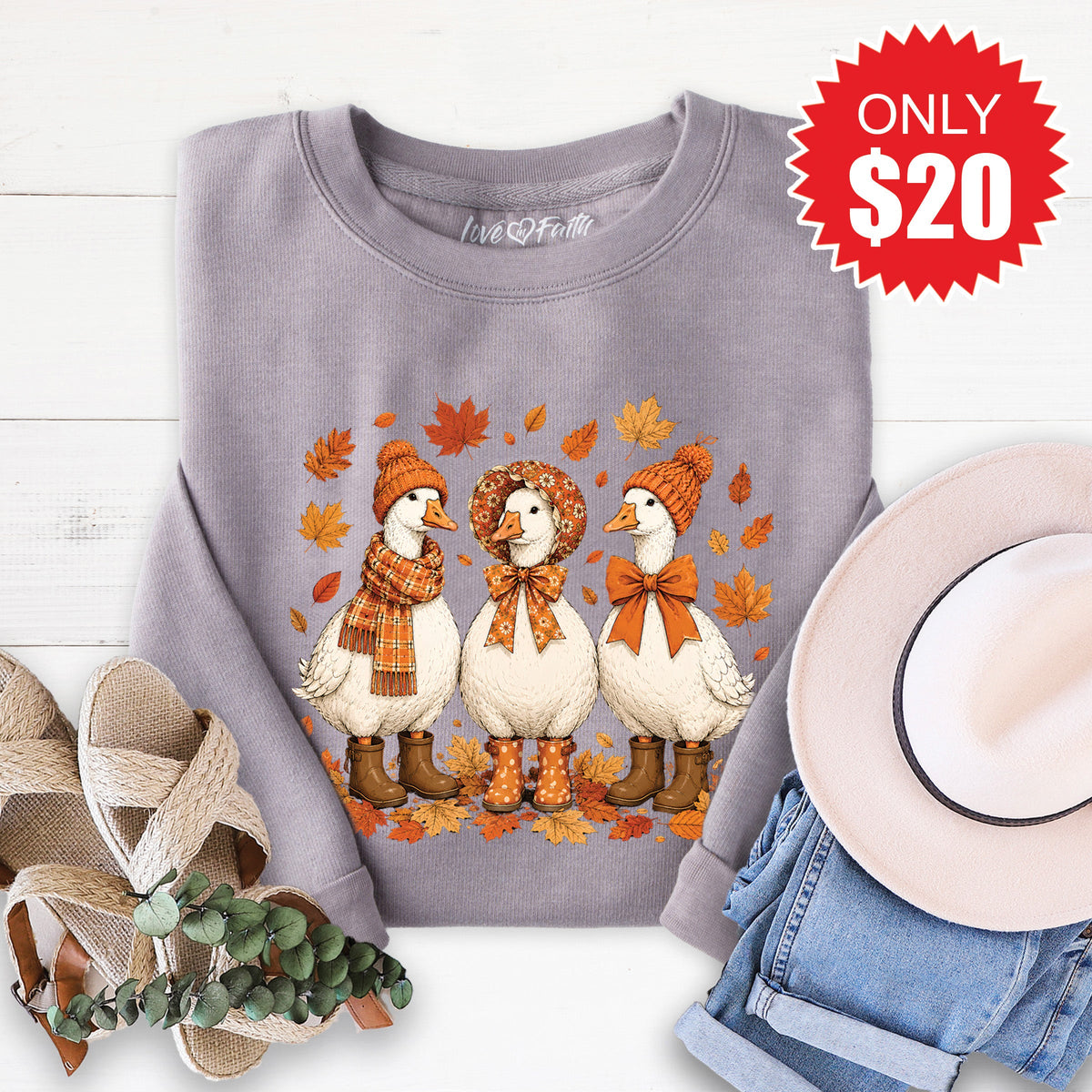 Fall Geese Sweatshirt - Heather Storm - 20 product image 1