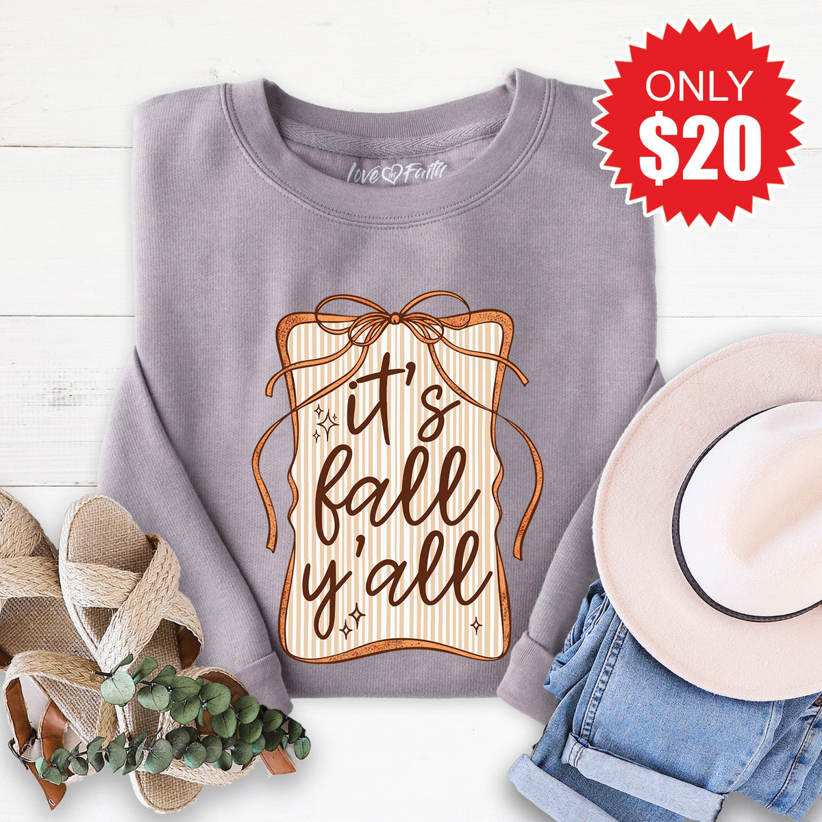 It's Fall Ya'll Sweatshirt - Heather Storm - 20 product image 1