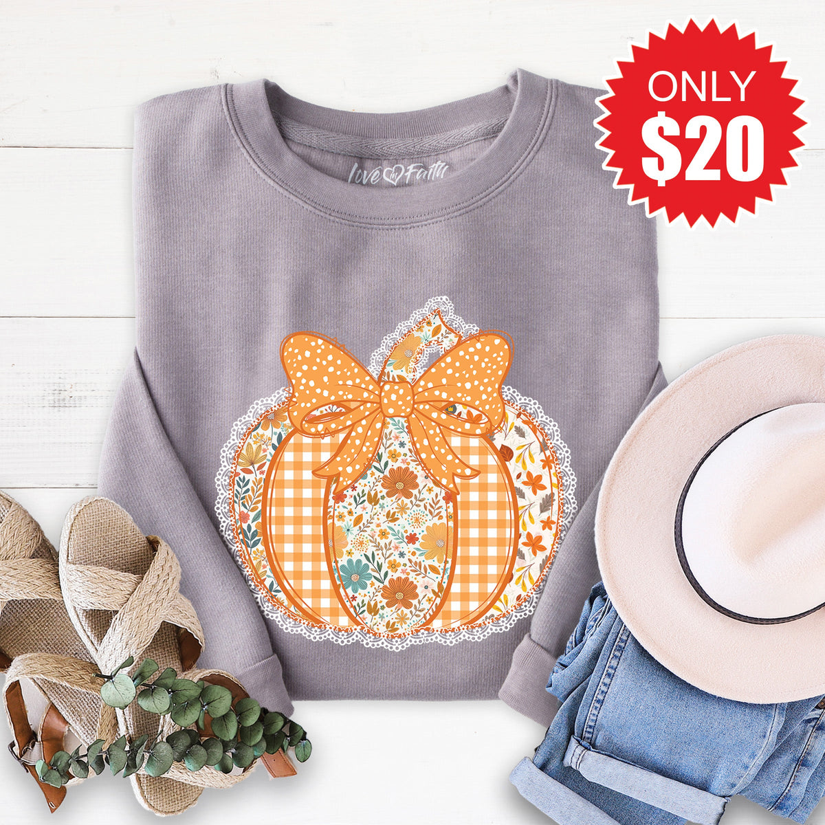 Pumpkin Sweatshirt - Heather Storm - 20 product image 1