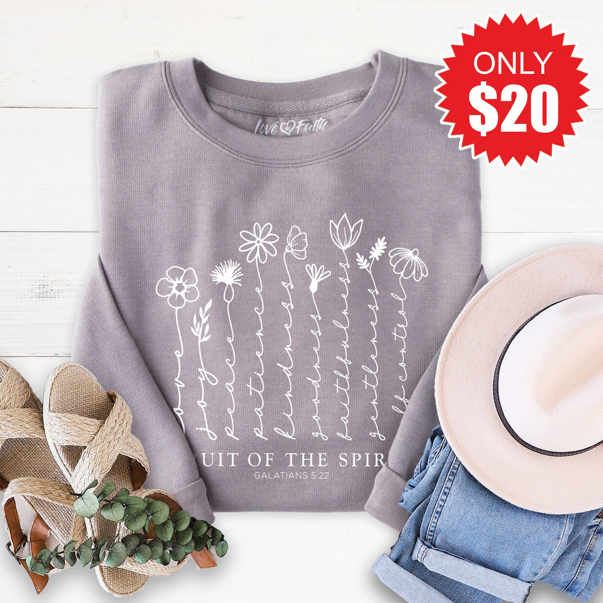 Fruit Of The Spirit Sweatshirt - Heather Storm - 20 product image 1