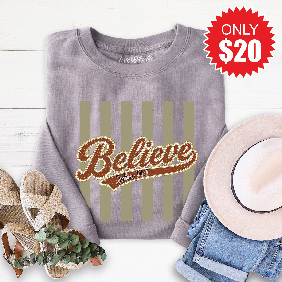 Believe Sweatshirt - Heather Storm - 20 product image 1