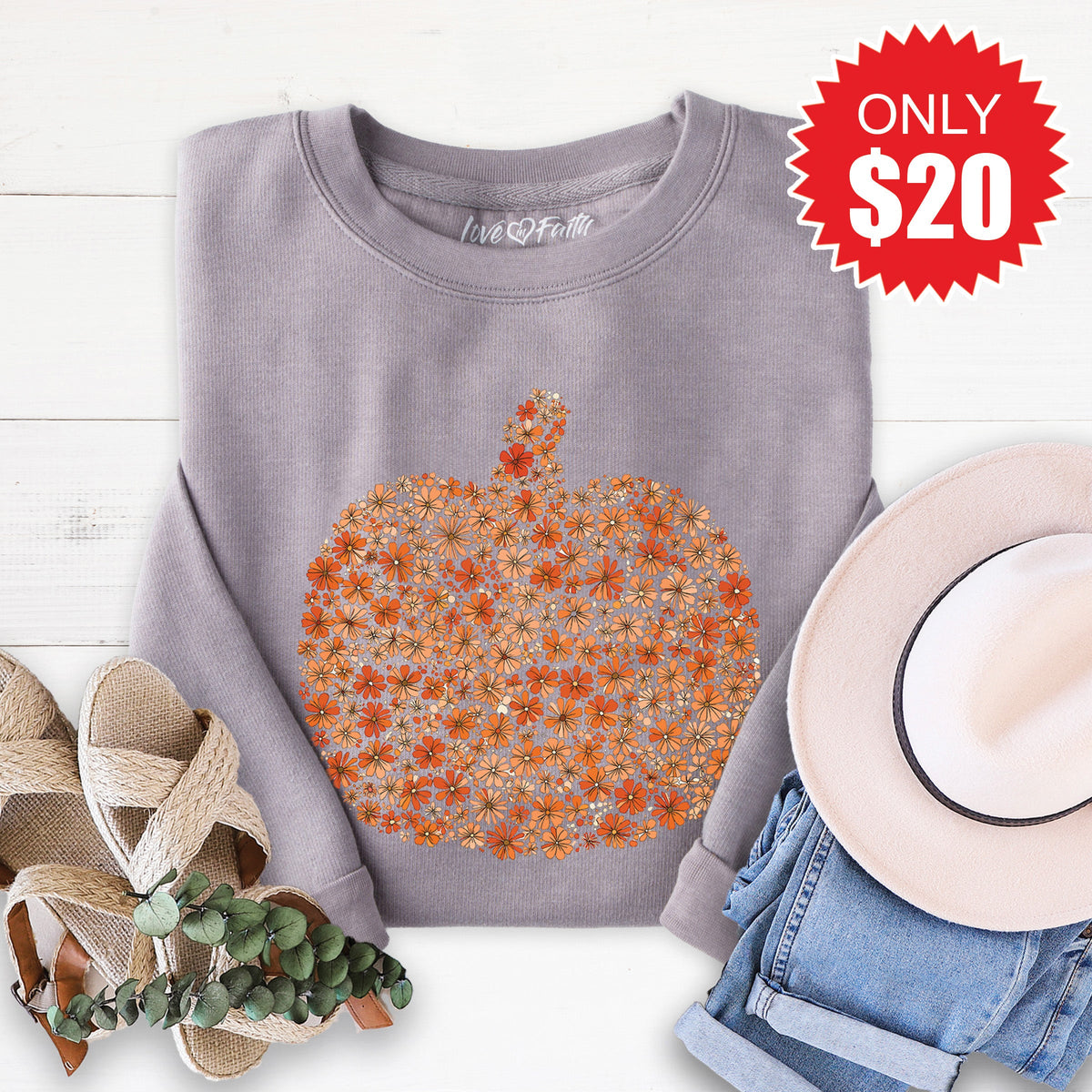 Pumpkin Sweatshirt - Heather Storm - 20 product image 1
