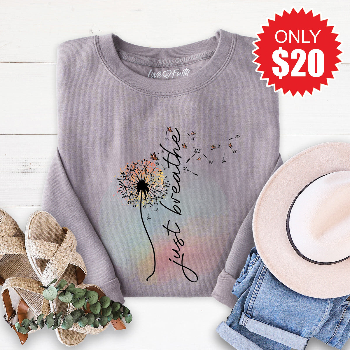 Just Breathe Sweatshirt - Heather Storm - 20 product image 1