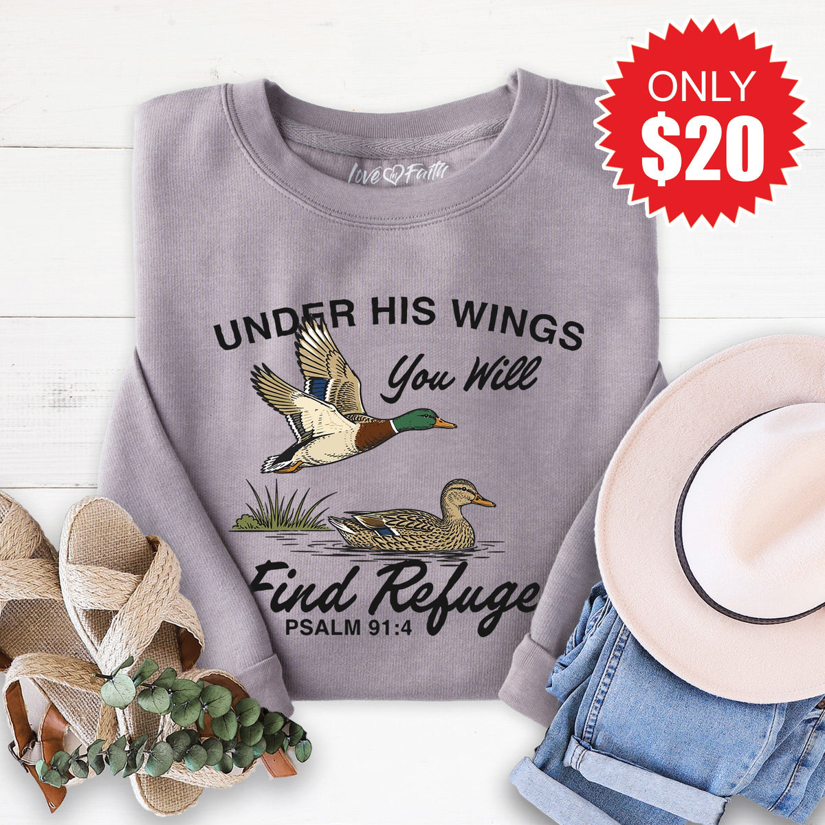 Under His Wings Sweatshirt - Heather Storm - 20 product image 1