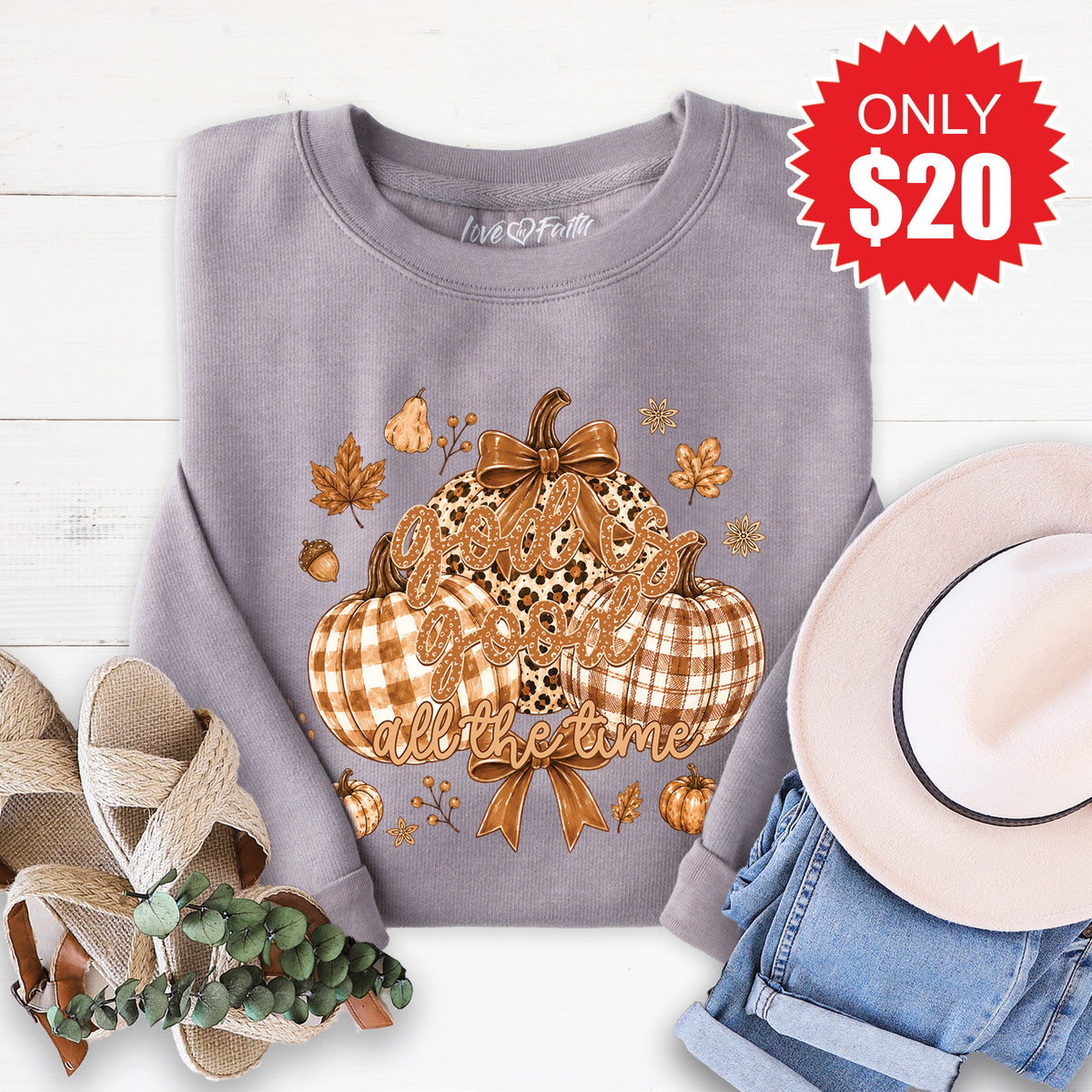 God Is Good Sweatshirt - Heather Storm - 20 product image 1