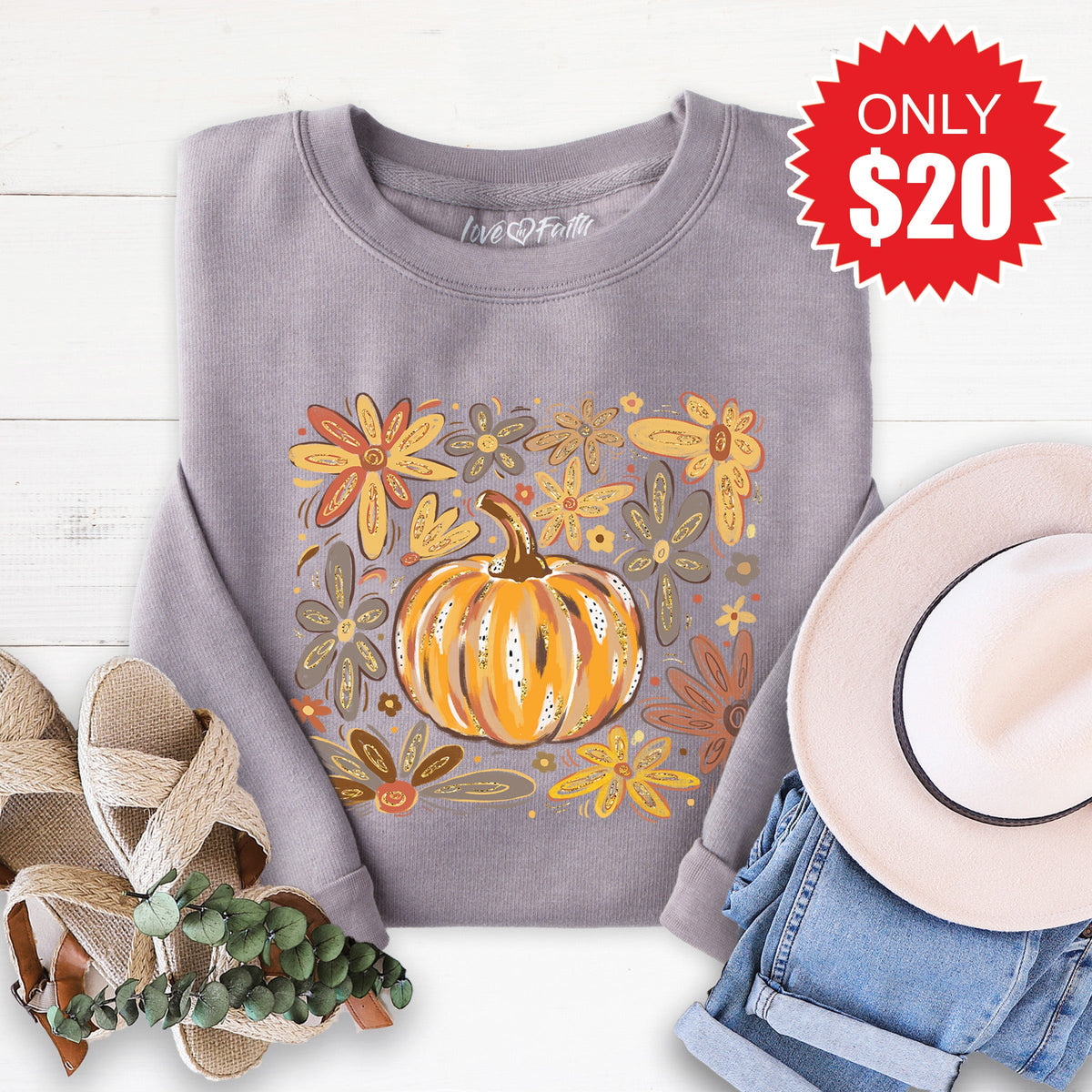 Pumpkin Sweatshirt - Heather Storm - 20 product image 1