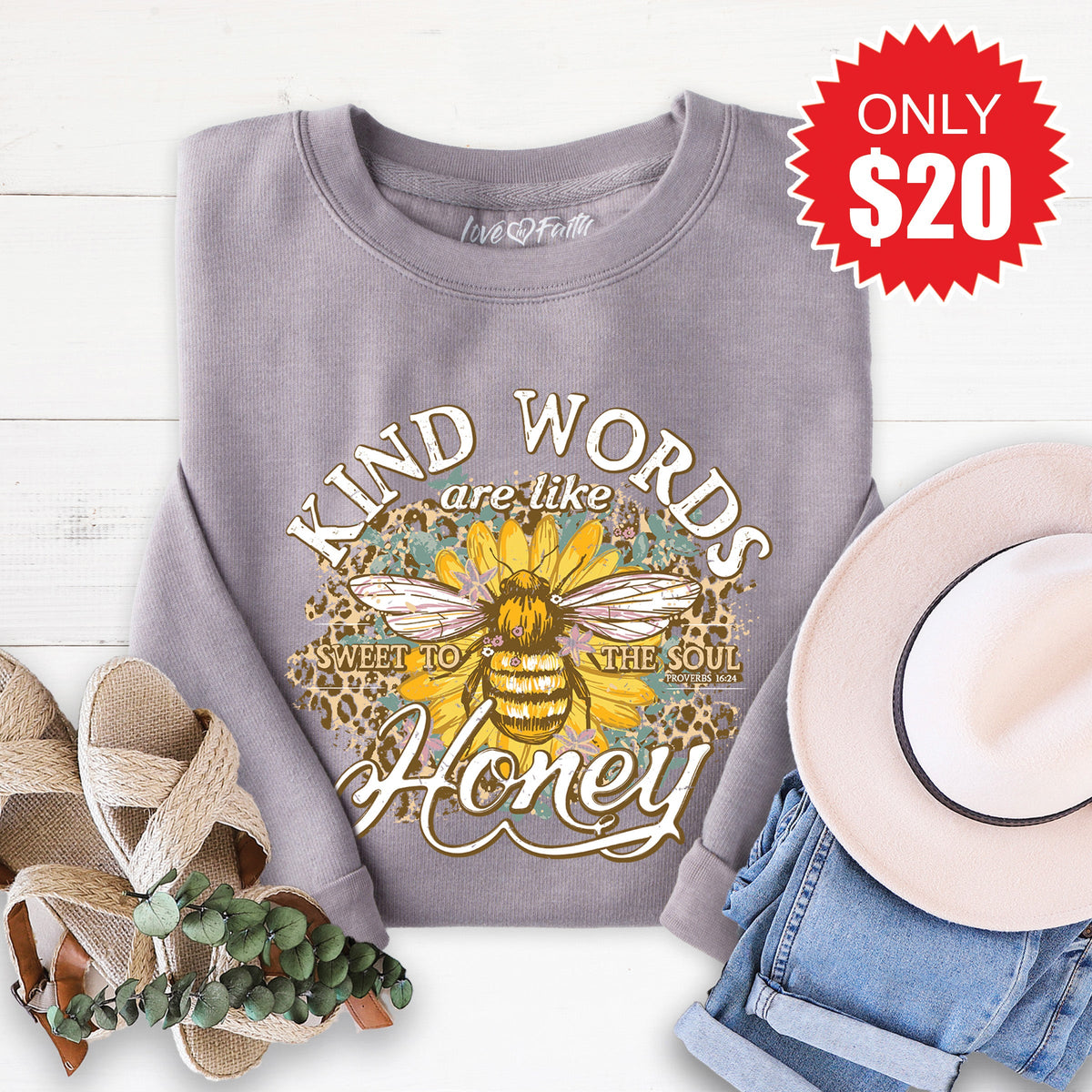 Kind Words Sweatshirt - Heather Storm - 20 product image 1