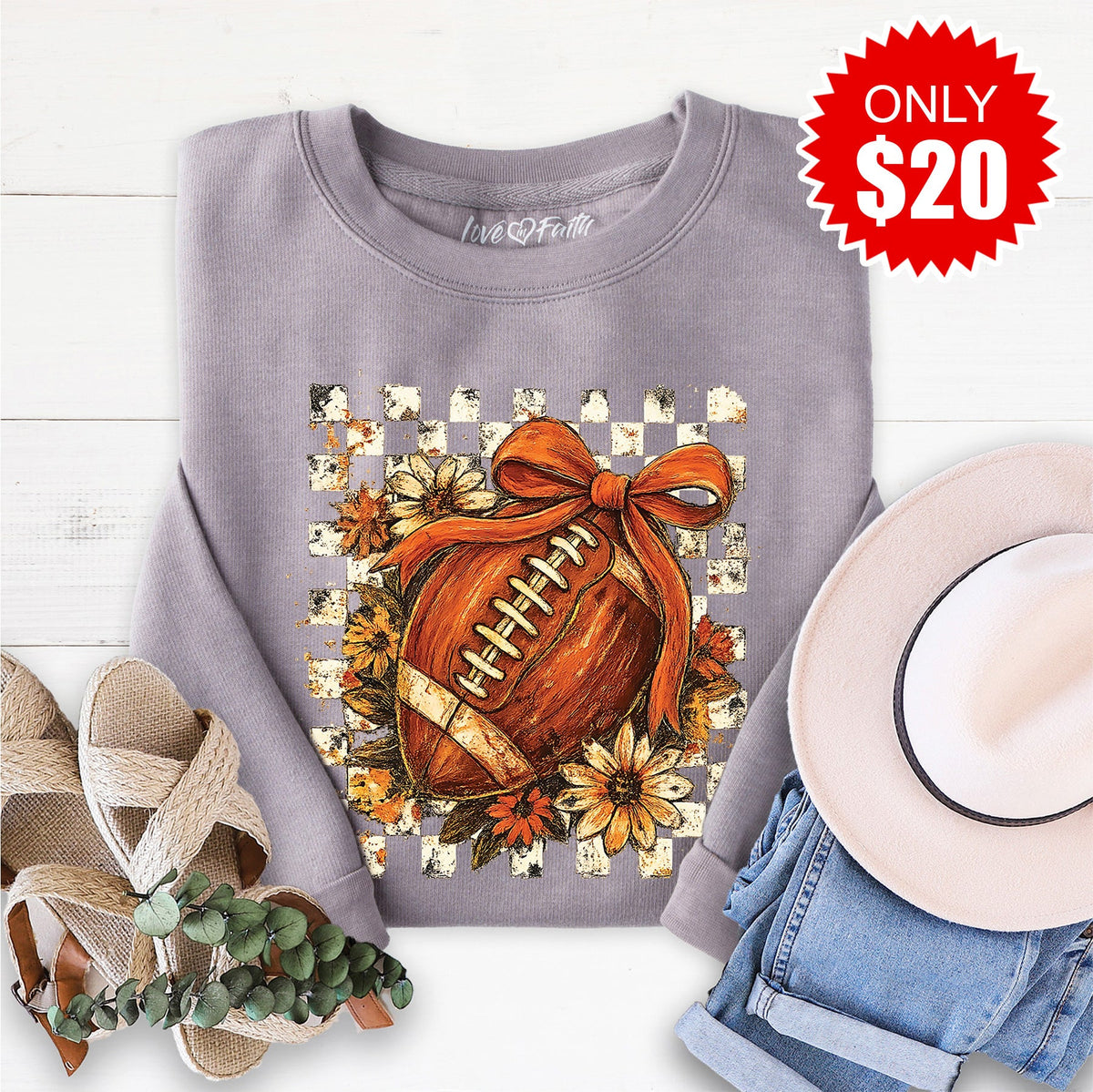 Football Sweatshirt - Heather Storm - 20 product image 1