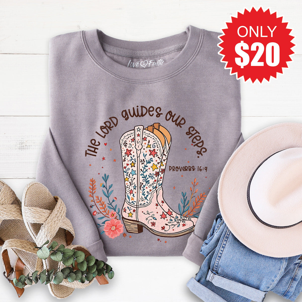 The Lord Guides Sweatshirt - Heather Storm - 20 product image 1