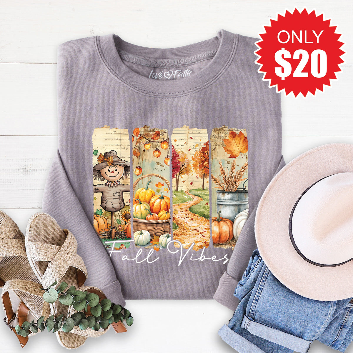 Fall Vibes Sweatshirt - Heather Storm - 20 product image 1
