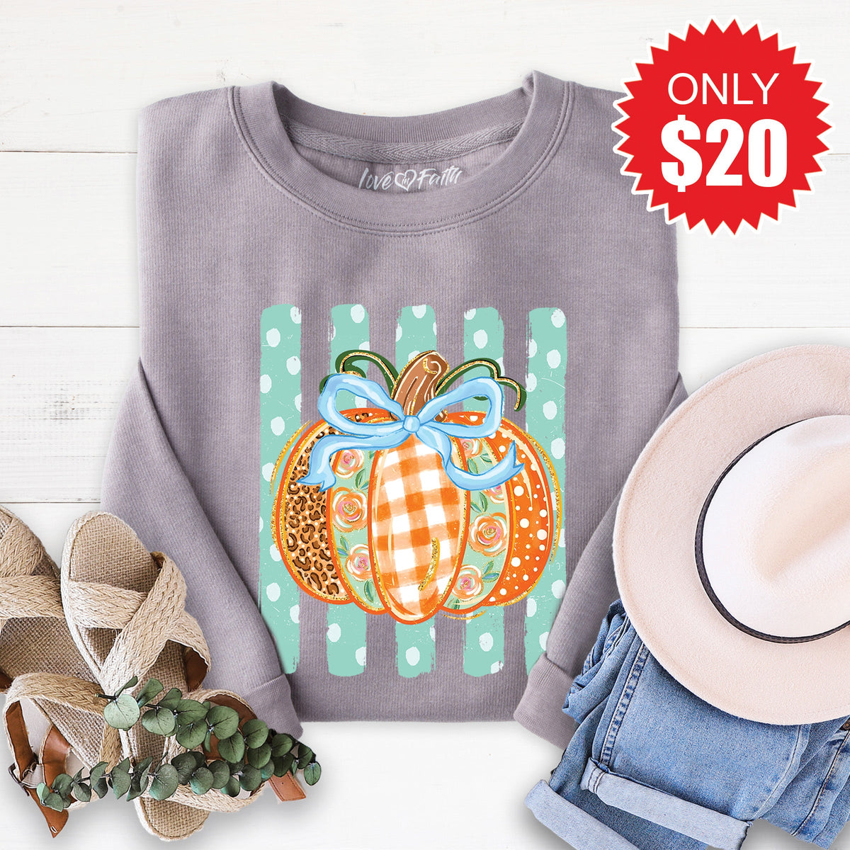 Pumpkin Sweatshirt - Heather Storm - 20 product image 1