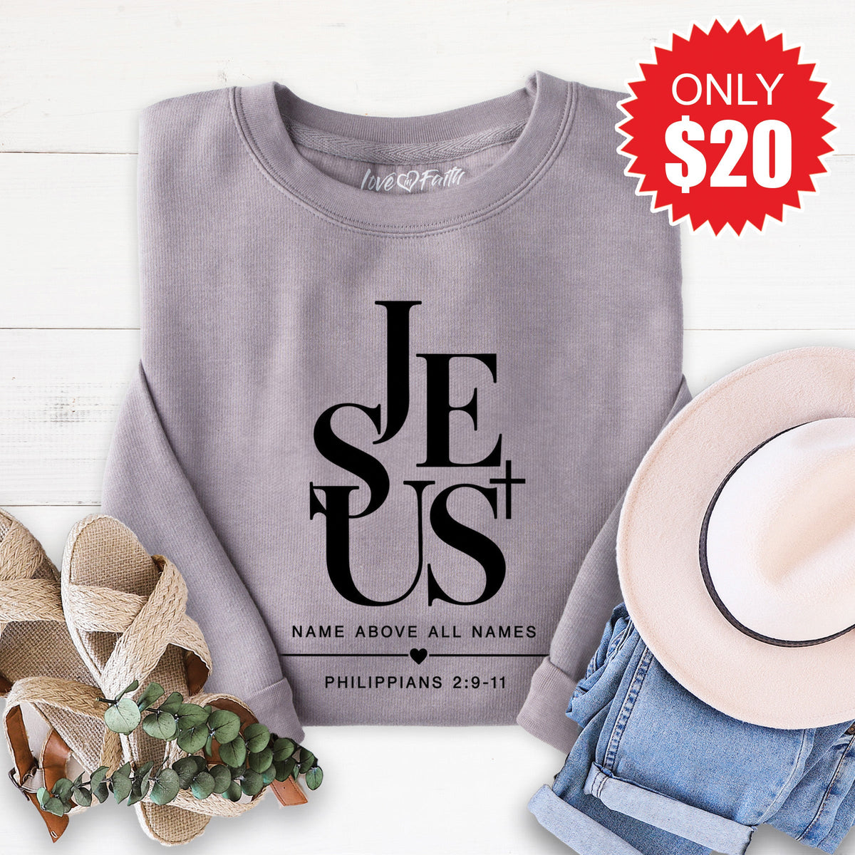Jesus Sweatshirt - Heather Storm - 20 product image 1