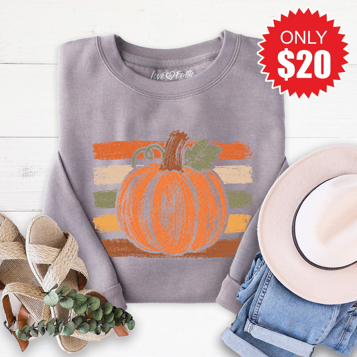 Pumpkin Sweatshirt - Heather Storm - 20 product image 1