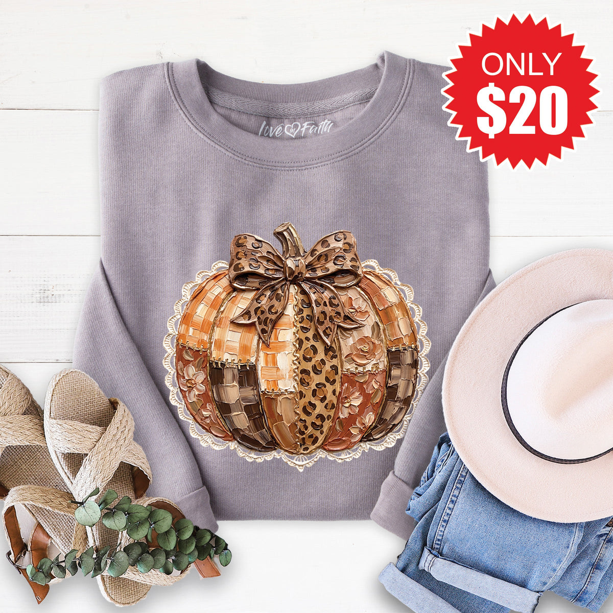 Pumpkin Sweatshirt - Heather Storm - 20 product image 1