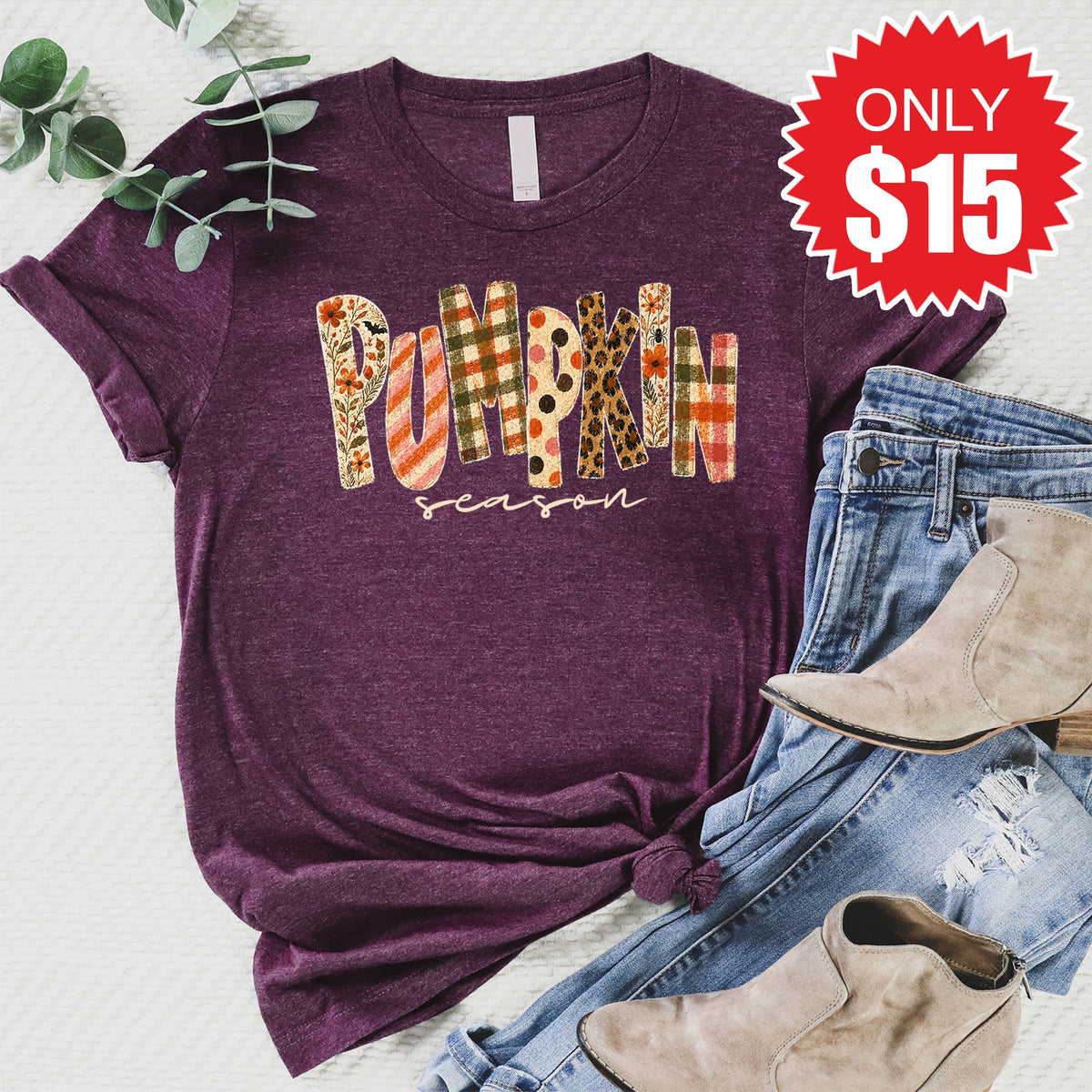 Pumpkin Season Tee - Heather Sugar Plum - 15 product image 1