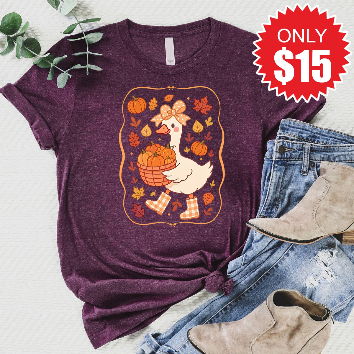 Fall Goose Tee - Heather Sugar Plum - 15 product image 1