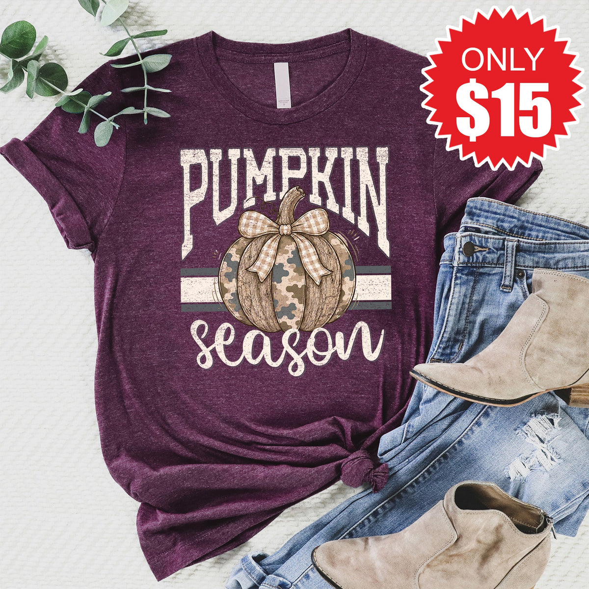 Pumpkin Season Tee - Heather Sugar Plum - 15 product image 1