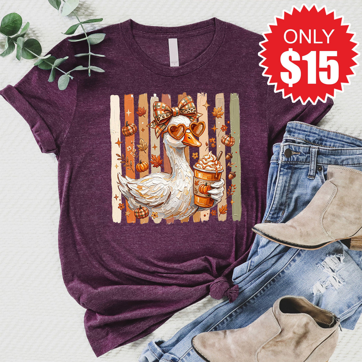 Fall Goose Tee - Heather Sugar Plum - 15 product image 1