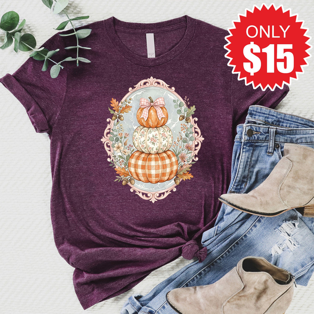 Pumpkins Tee - Heather Sugar Plum - 15 product image 1