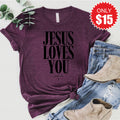 Jesus Loves You Tee - Heather Sugar Plum - 15 product image 1