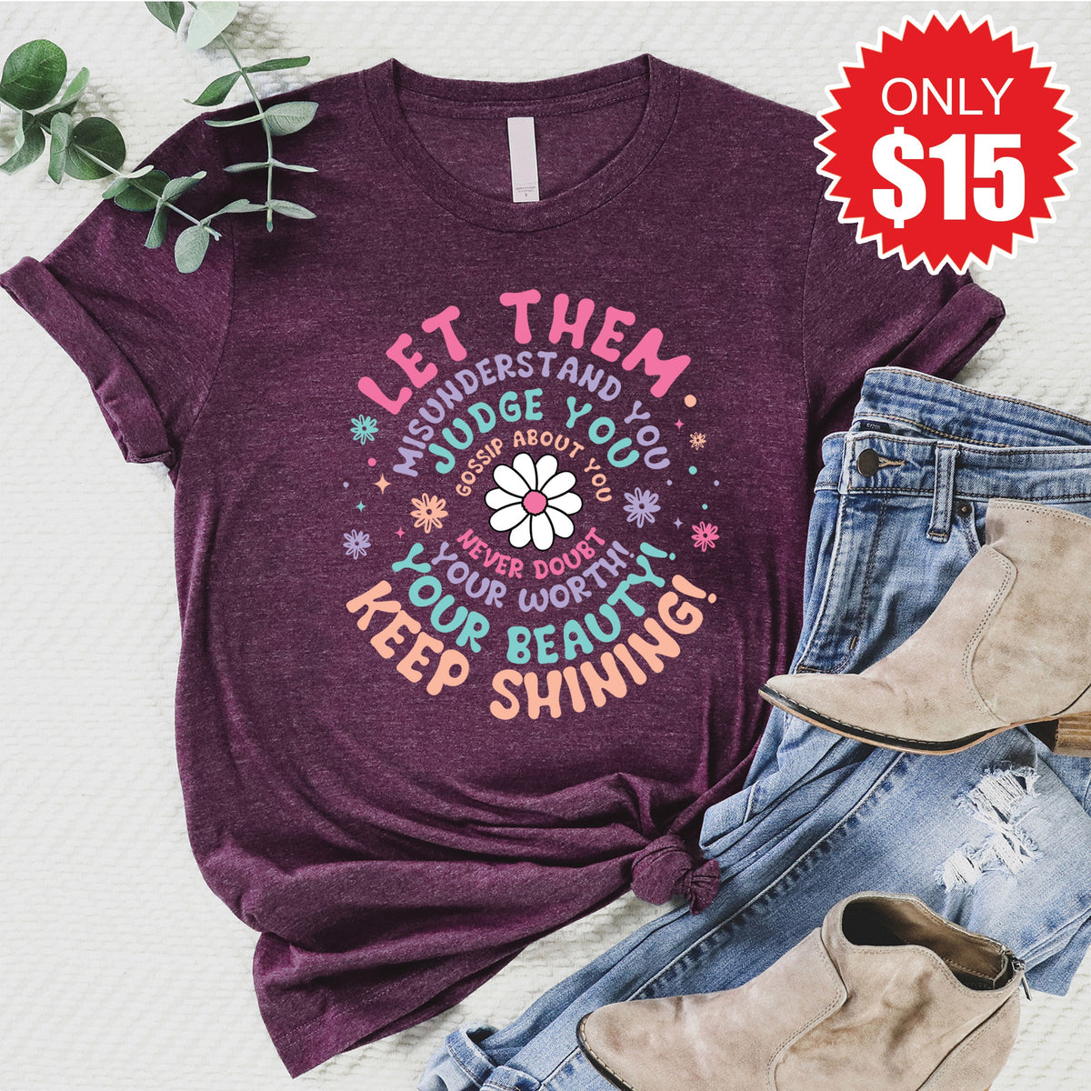 Let Them Tee - Heather Sugar Plum - 15 product image 1