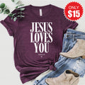 Jesus Loves You Tee - Heather Sugar Plum - 15 product image 1