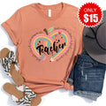 Teacher Pencil Heart Tee - Heather Terracotta - 15 product image 1