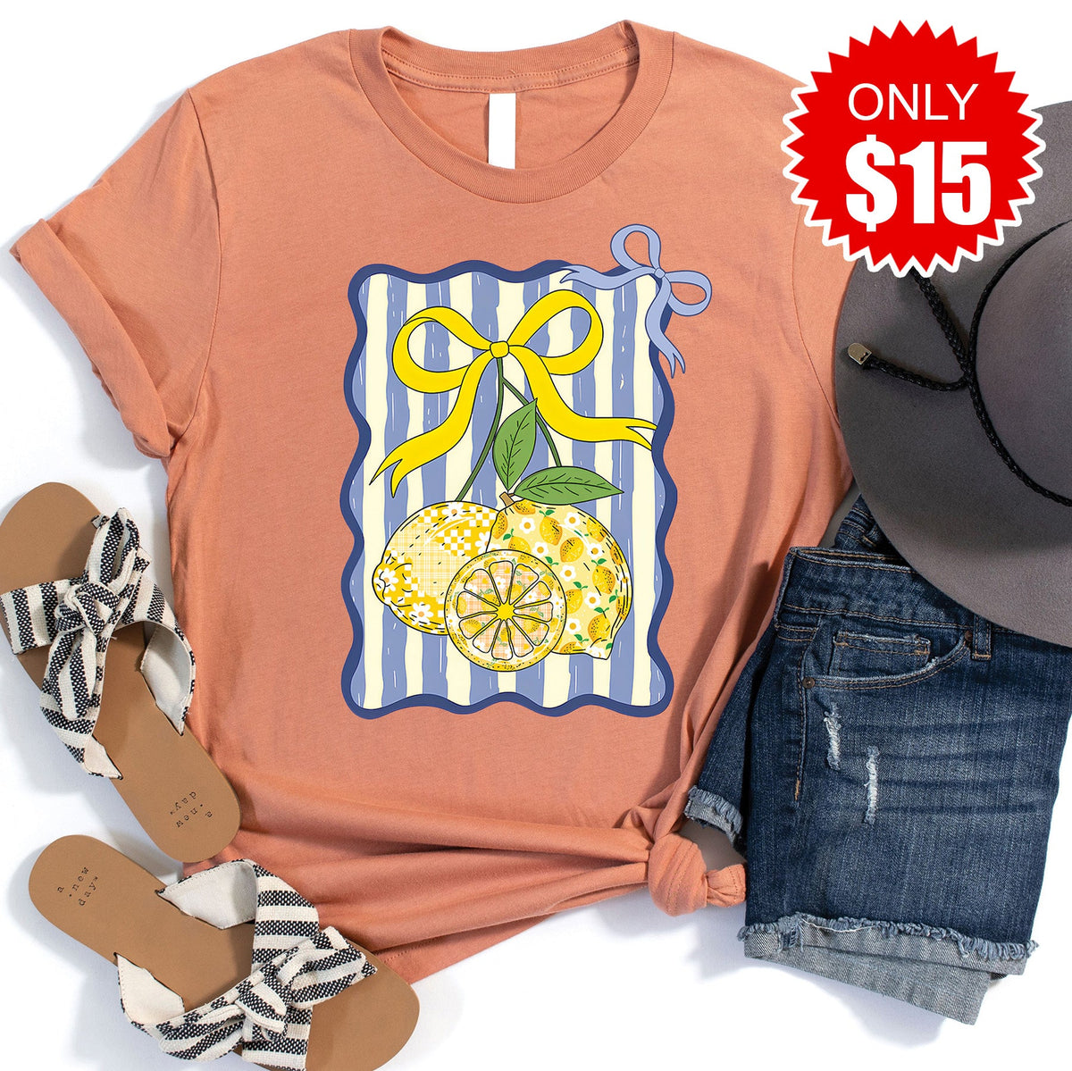 Summer Lemons Tee - Heather Terracotta - 15 product image 1