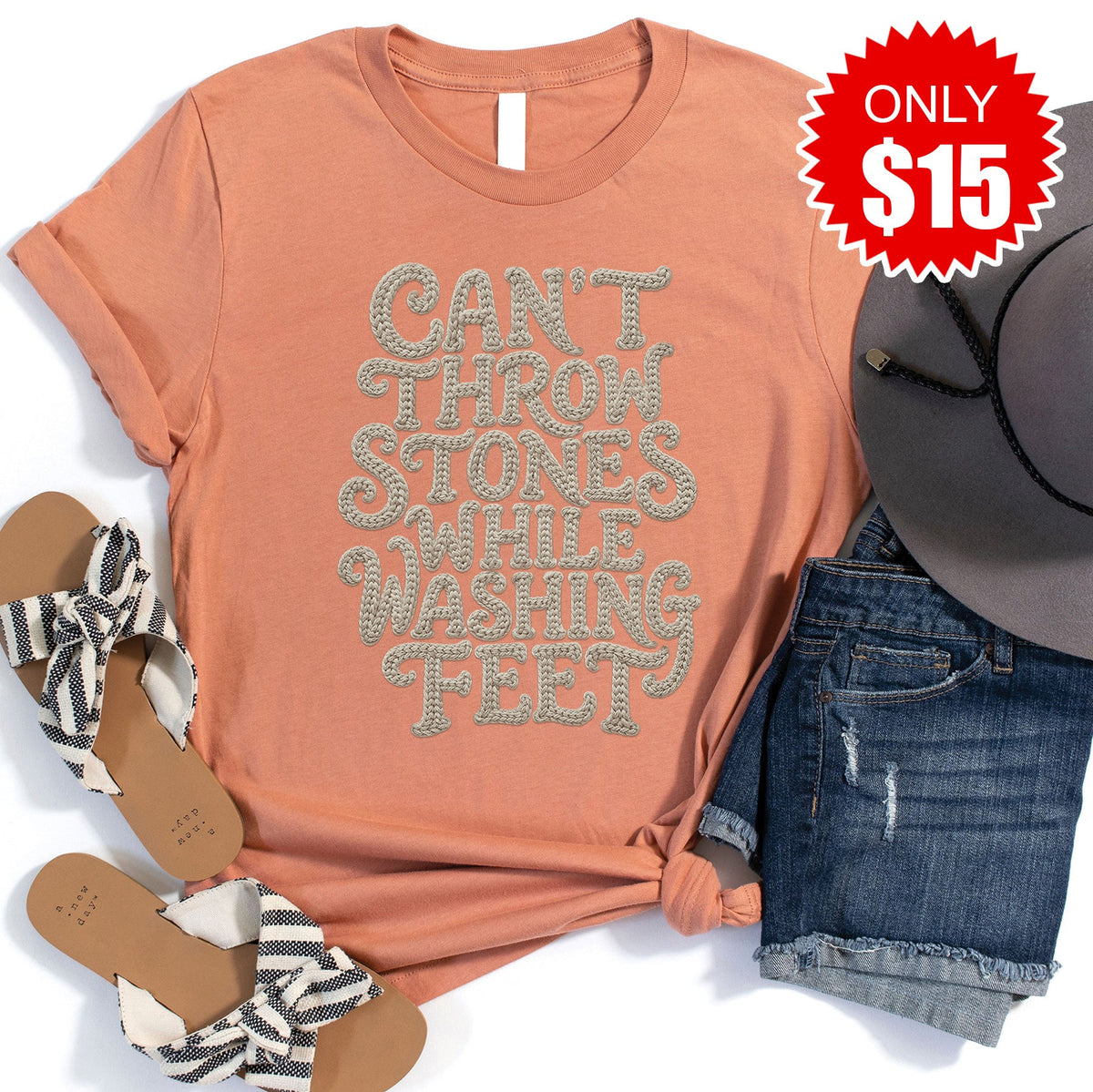 Washing Feet Tee - Heather Terracotta - 15 product image 1