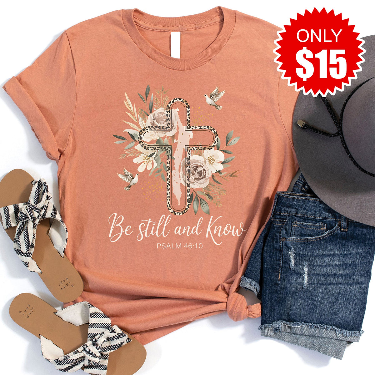 Be Still and Know Tee - Heather Terracotta - 15 product image 1