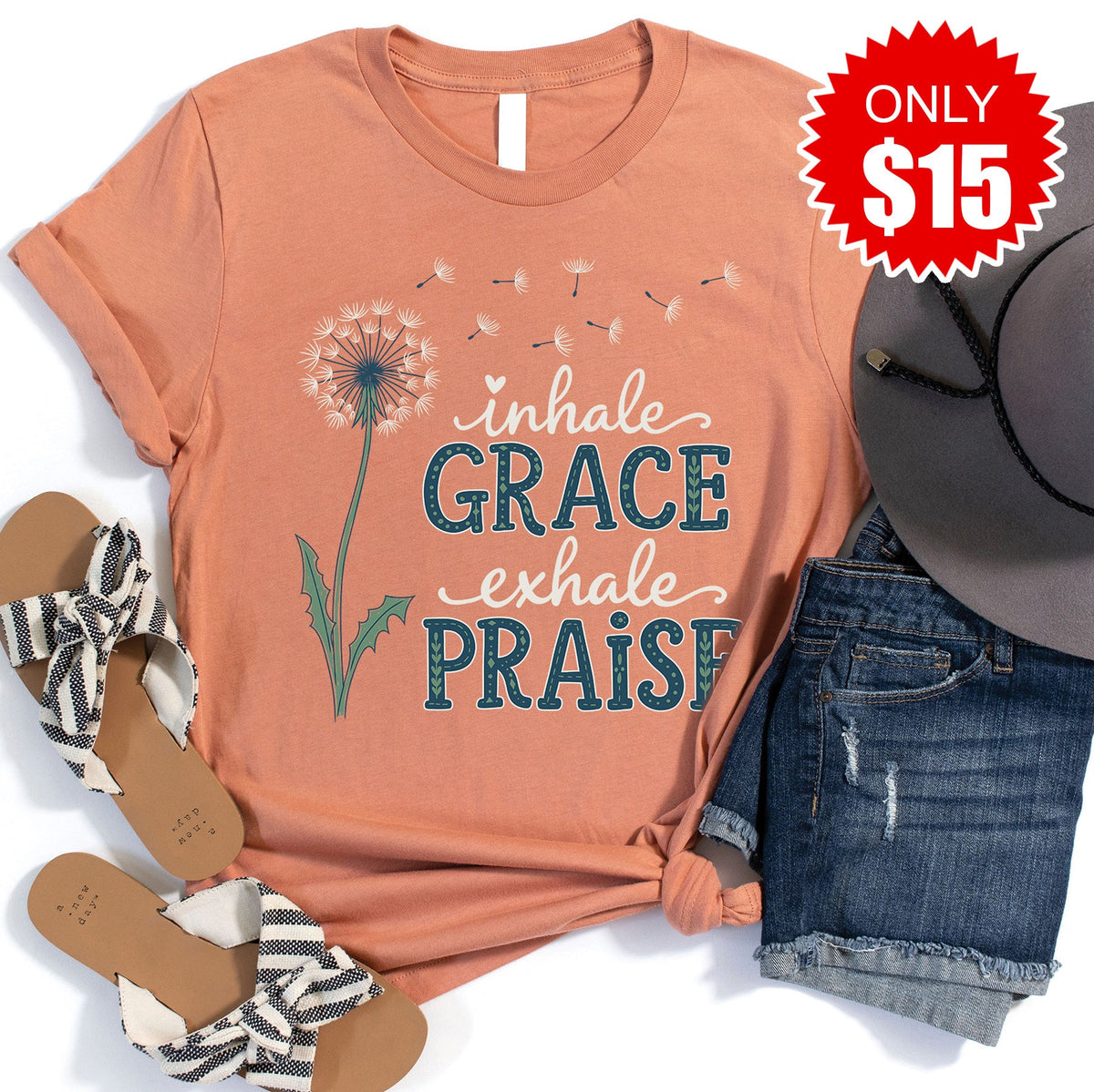 Inhale Exhale Tee - Heather Terracotta - 15 product image 1
