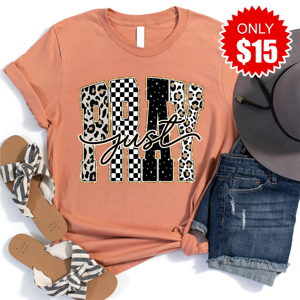 Just Pray Tee - Heather Terracotta - 15 product image 1