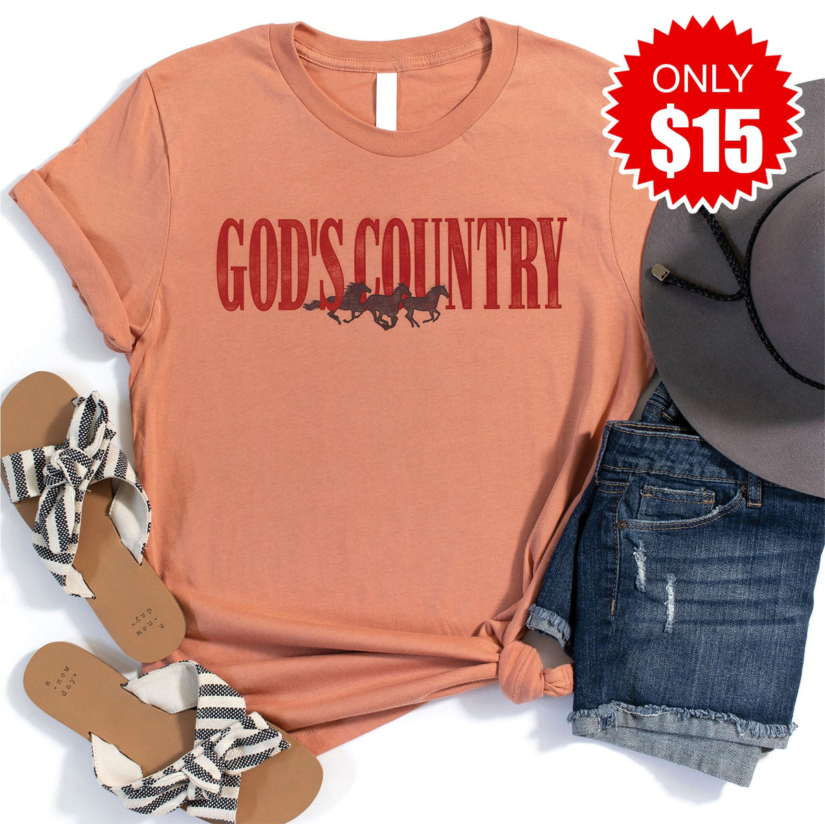 God's Country Tee - Heather Terracotta - 15 product image 1
