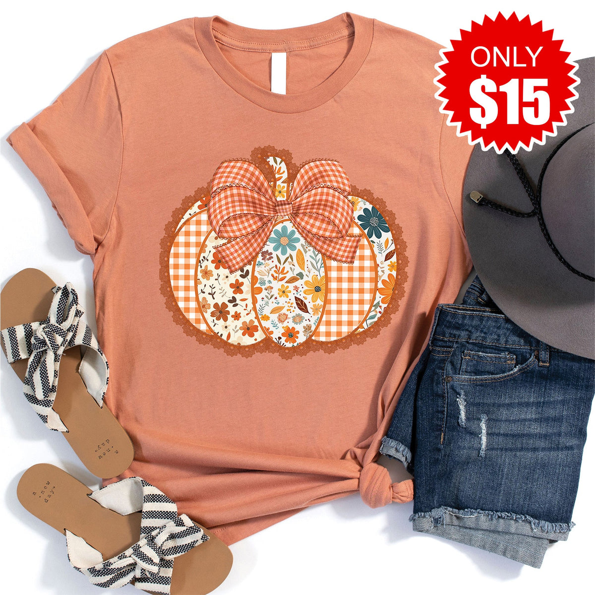 Pumpkin Tee - Heather Terracotta - 15 product image 1
