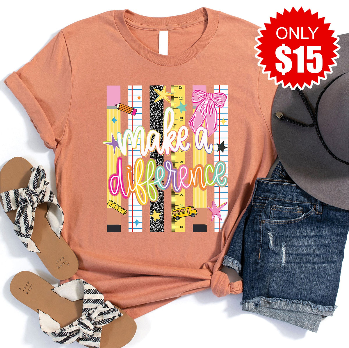 Make A Difference Tee - Heather Terracotta - 15 product image 1